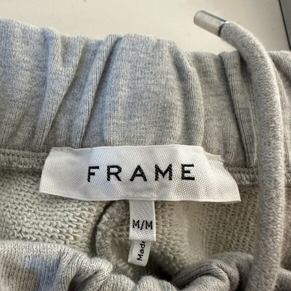 Frame Easy Tie Dye Bleach Splatter Heather Gray White Crop Jogger Sweatpants M - Picture 13 of 15